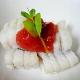 鱧の湯引き　梅ドレッシングかけ